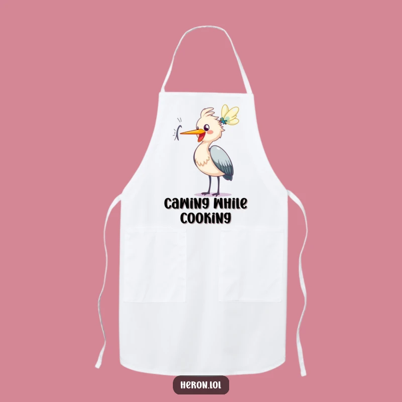 Funny Heron Apron - Joyful Caw Chef, Happy Kitchen Accessory, Great Gift for Cooks