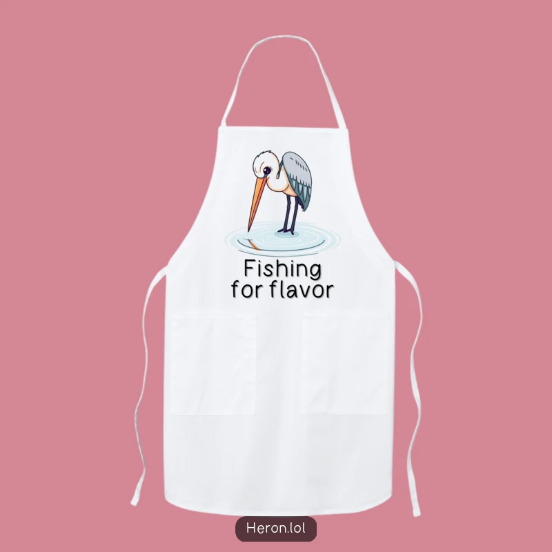 Elegant Heron Bird Apron: Cook with Nature's Grace in the Kitchen Gift