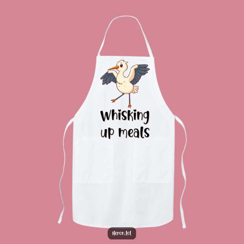 Funny Chubby Heron Apron: Cook Calmly, Perfect Gift