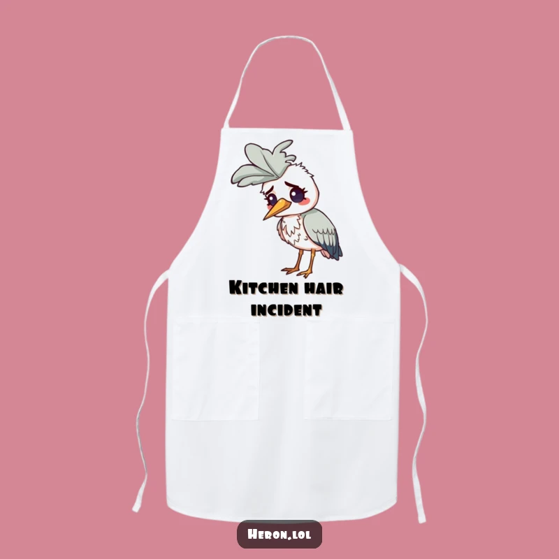 Funny Confused Heron Apron: Cook with a Quirk - Hilarious Kitchen Gift!