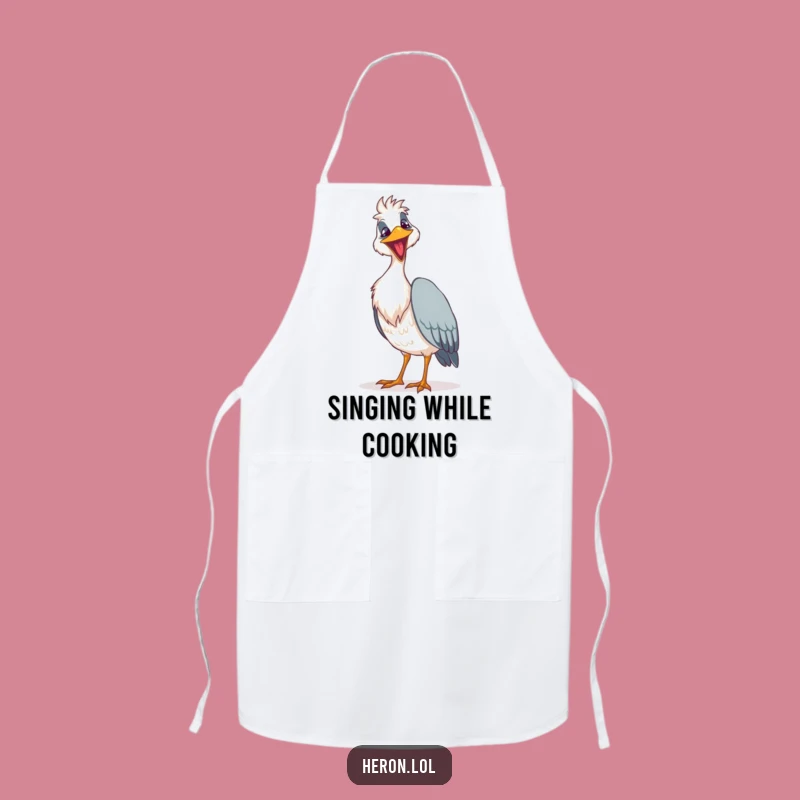 Funny Goofy Heron Apron: Cook with Loud Song Spirit