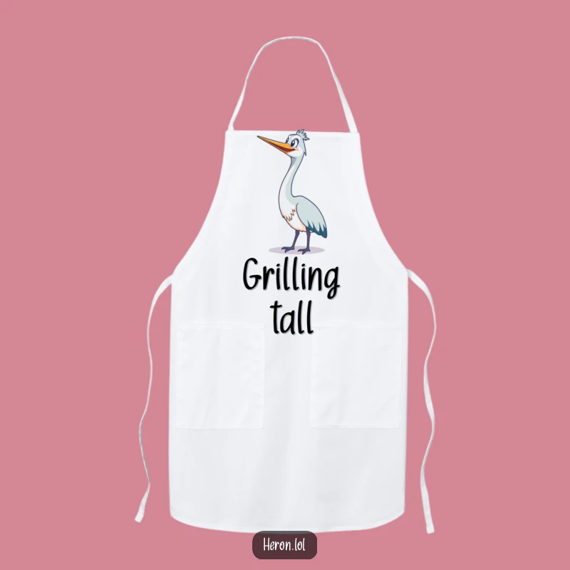 Funny Grinning Heron Apron: Bird Kitchen Fun, Awesome Funny Gift