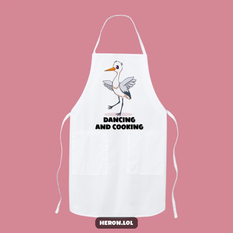 Funny Heron Dance Apron: Cook Up Some Fun with This Groovy Design