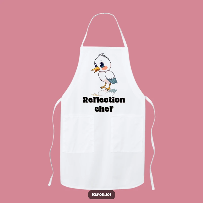 Funny Heron Reflection Apron - Kitchen Surprise & Gift