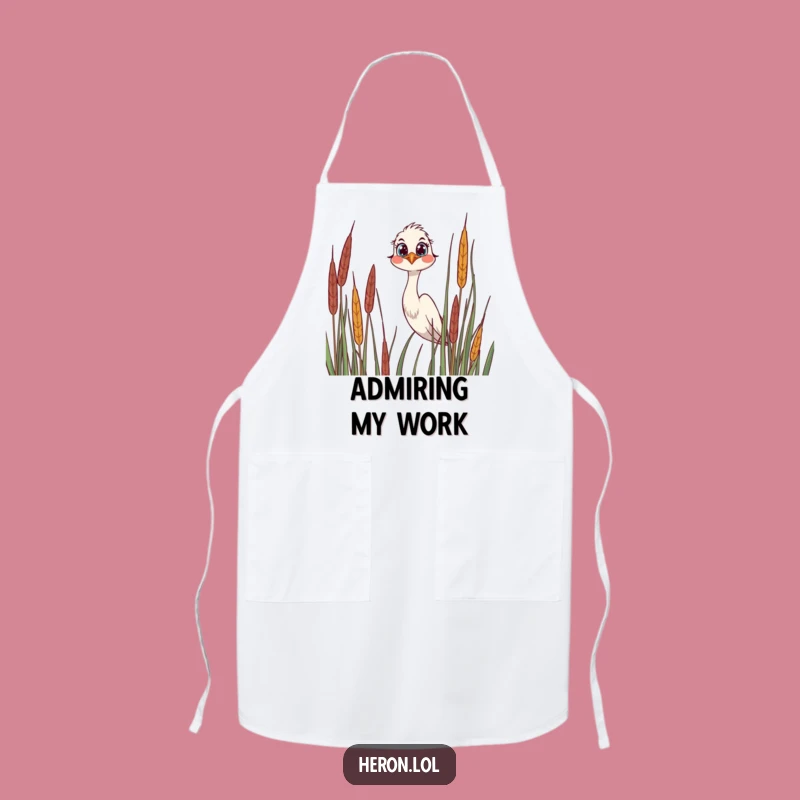 Funny Joyful Heron Apron: Cook with Curiosity, Perfect Gift
