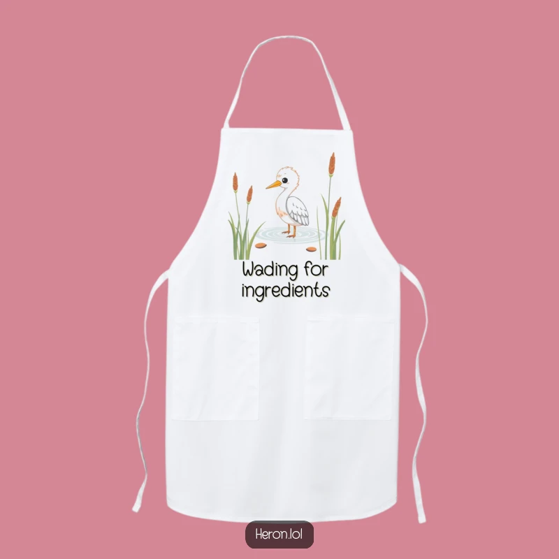 Cook with a sense of calm using this funny heron apron. The serene bird design adds a touch of playful humor to your kitchen.