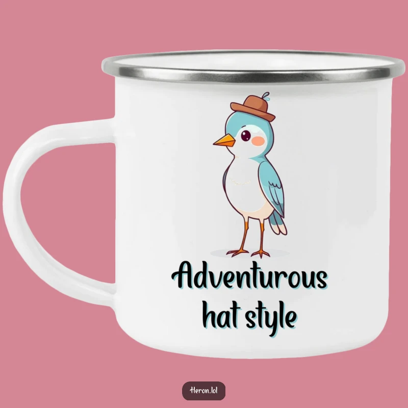 Funny Bird Hat Camp Mug - Dapper Gentleman Outdoor Gift