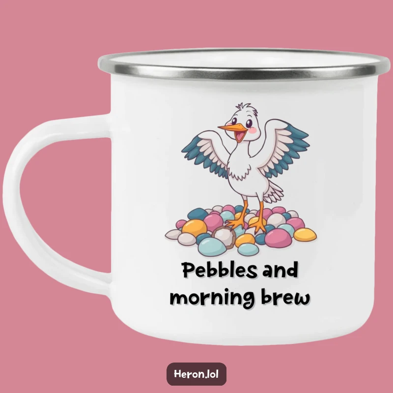 Durable Funny Heron Bird Camping Mug - Happy Outdoor Companion