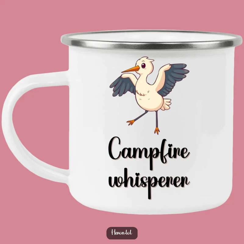 Funny Chubby Heron Camping Mug: Relax Outdoors, Perfect Gift