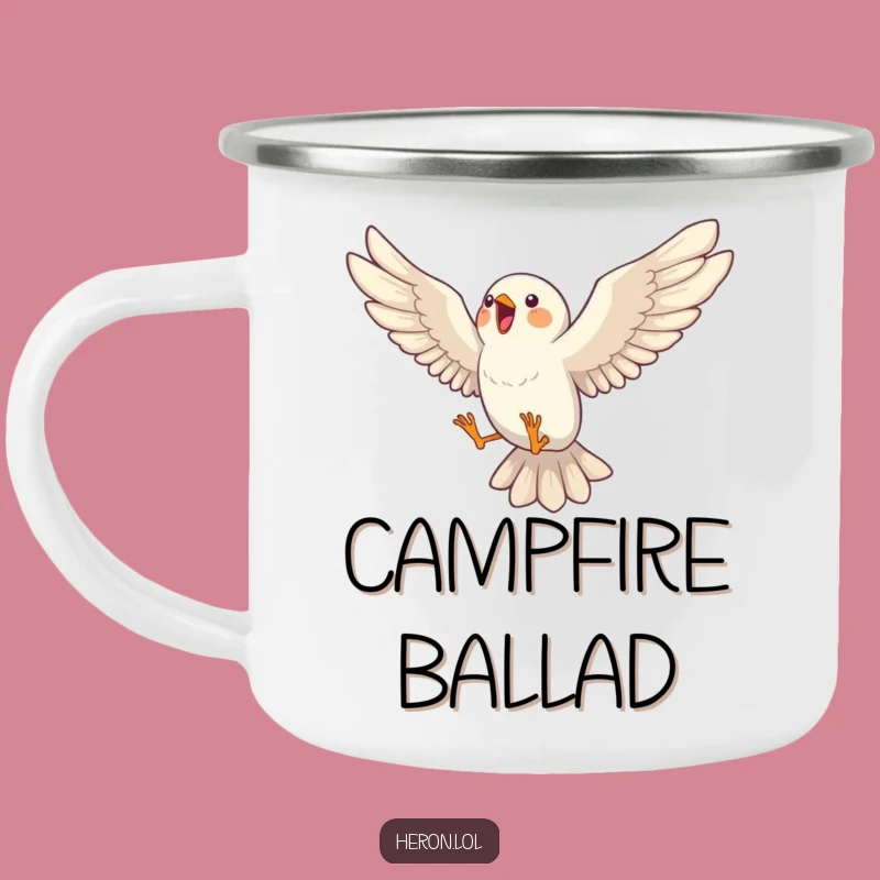 Funny Singing Bird Camping Mug: Joyful Mid-Air Melody Outdoor Gift