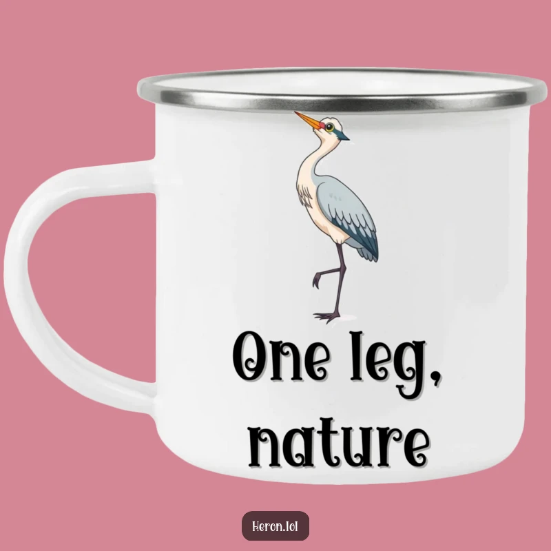 Cute Heron Bird Camping Mug: Whimsical Companion for Your Adventures Gift