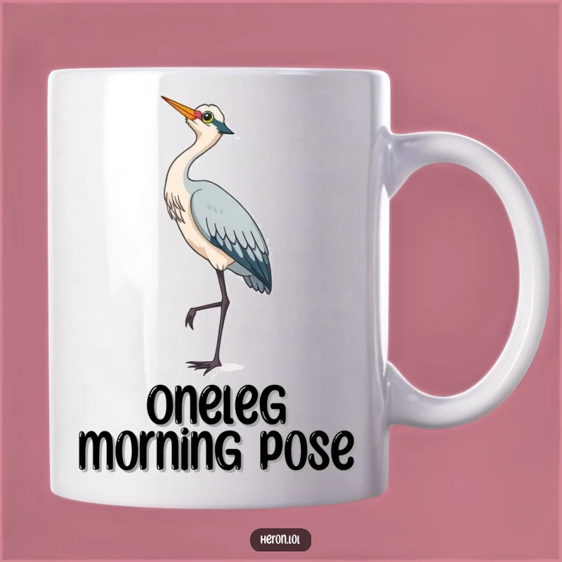Cute Heron Bird Mug: Daydreaming Pose for Your Daily Dose of Calm Gift