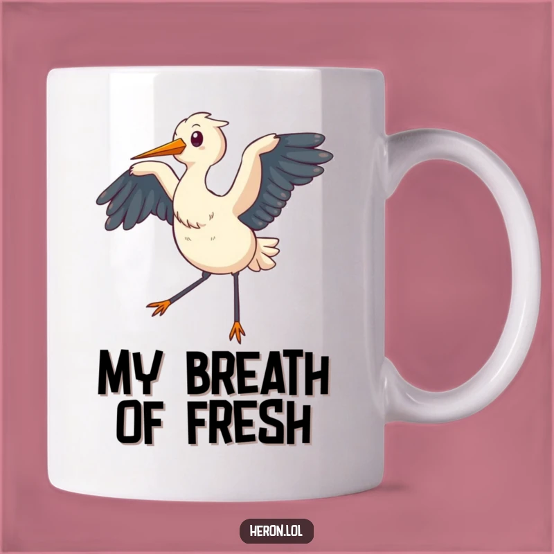 Funny Chubby Heron Mug: Flappy Bird Gift for Gentle Souls
