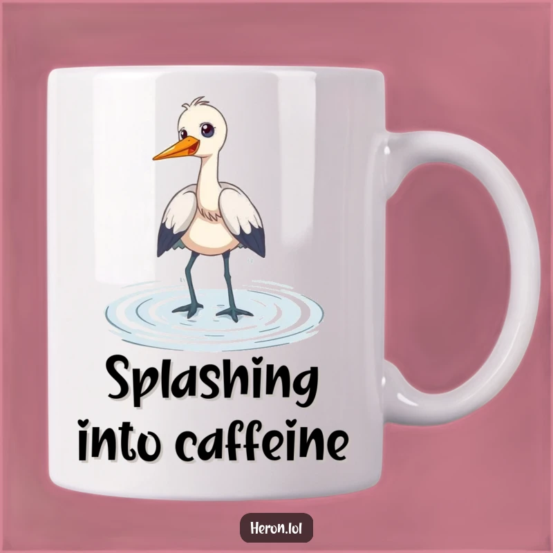 Funny Heron Giggle Mug: Wading Fun, Playful Bird, Perfect Humorous Gift