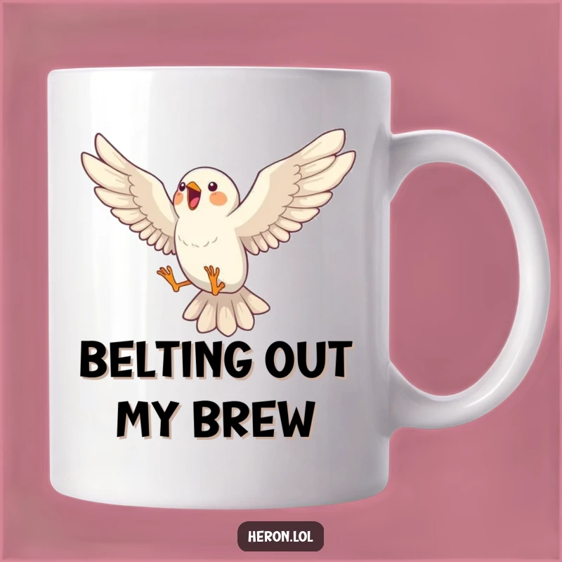 Funny Singing Bird Leap Mug: Joyful Mid-Air Melody Gift Mug