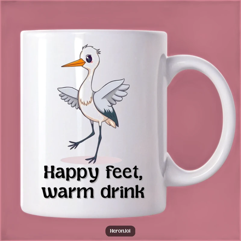Funny Heron Dance Mug: Hilarious Bird Moves for a Joyful Sip