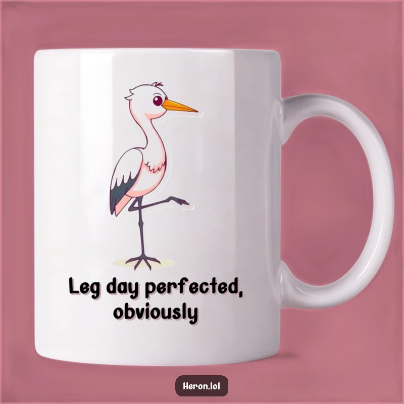 Funny Smug Heron One Leg Mug: Hilarious Bird Gift for Heron Lovers