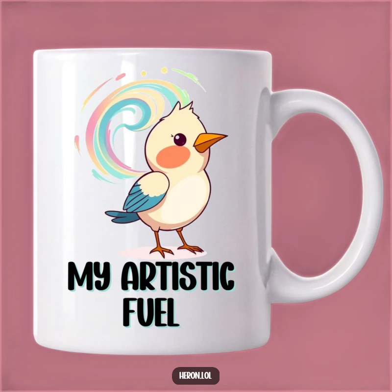Funny Art Bird Mug: Creative Painter Bird Design, Perfect Funny Gift