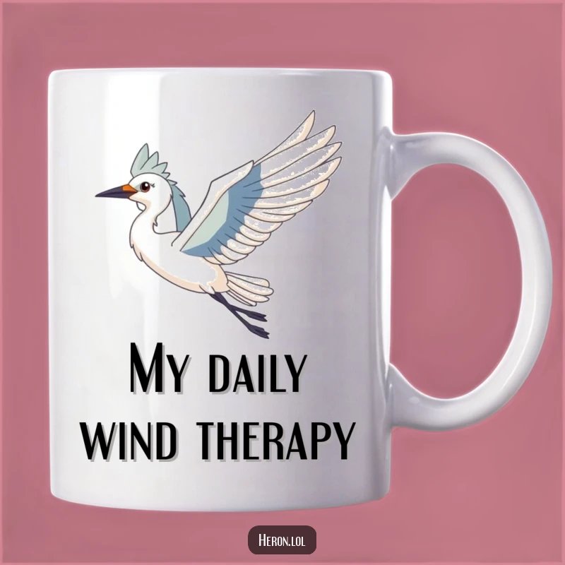 Funny Heron Bird Flying Mug - Majestic Winged Gift for Bird Lovers