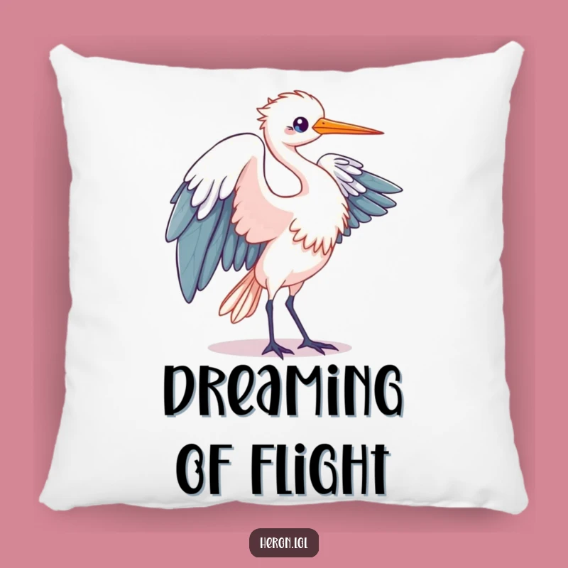 Rest in comfort and style with this funny heron pillow. The elegant wing unfurling design adds a touch of graceful humor.