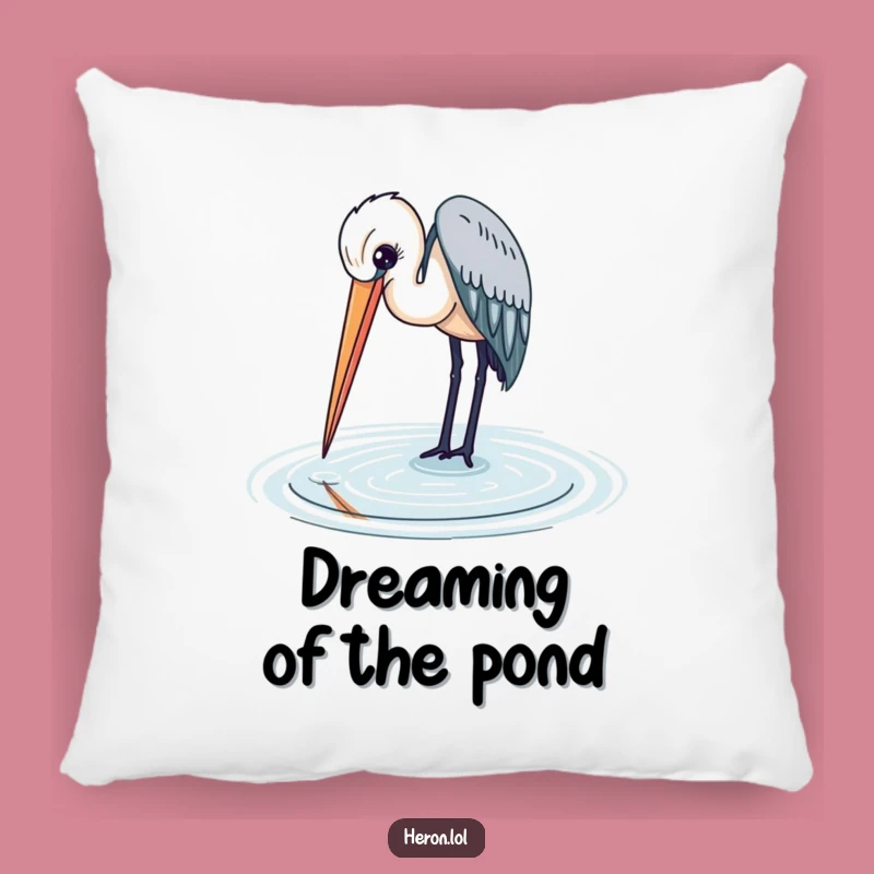 Calming Heron Bird Pillow: Relax with Nature's Gentle Presence Gift