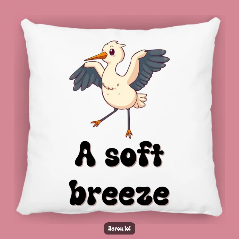 Funny Chubby Heron Pillow: Cozy Breeze Comfort, Perfect Gift