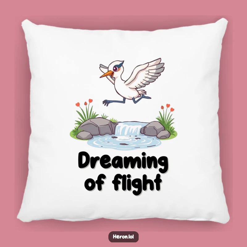 Funny Energetic Heron Pillow: Dynamic Comfort, Perfect Gift