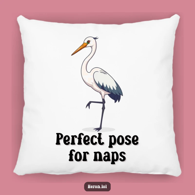 Funny Heron Pillow - Cozy Elegant Pose, Sophisticated Comfort, Adorable Gift