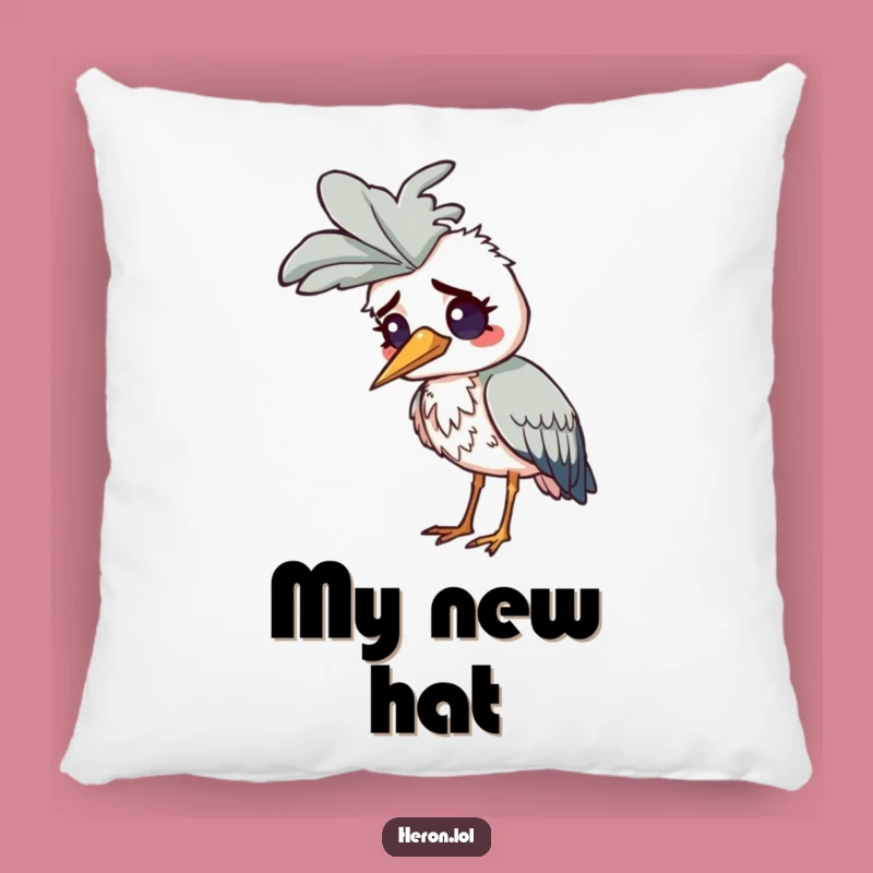 Funny Confused Heron Pillow: Cozy Head-Scratcher - Perfect Gift!