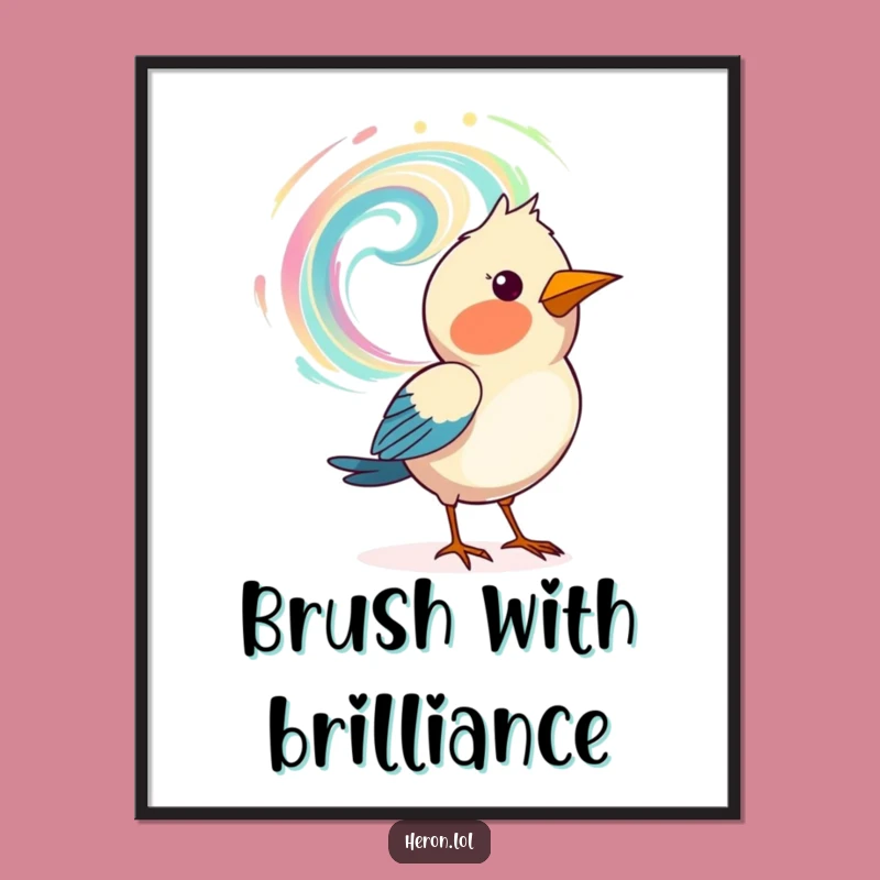 Funny Art Bird Digital Art: Creative Painter Decor, Perfect Funny Gift