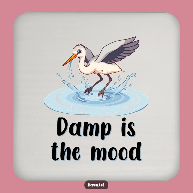 Funny Clumsy Dive Heron Coasters: Protect with Splashes - Set of Funny Gifts!