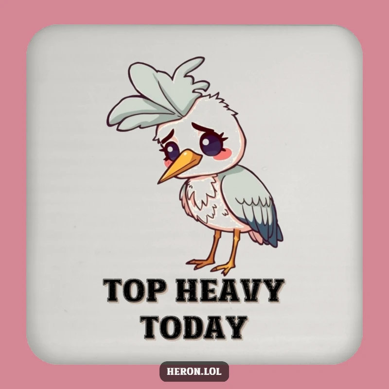 Funny Confused Heron Coasters: Protect with Puzzlement - Set of Funny Gifts!