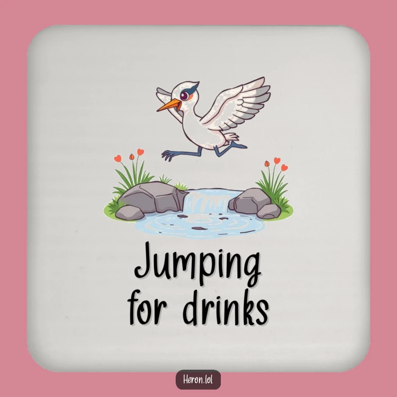 Funny Energetic Heron Coaster: Add Zest, Perfect Gift