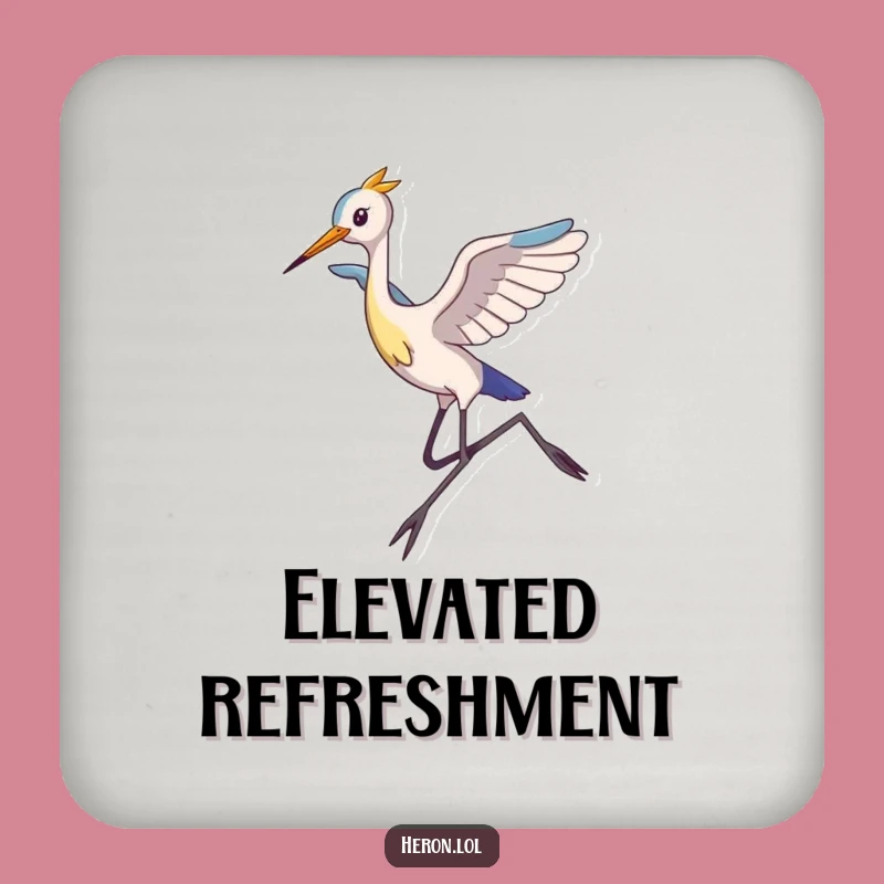 Funny Heron Coaster Set: Graceful Leap Protection, Humorous Home Gift