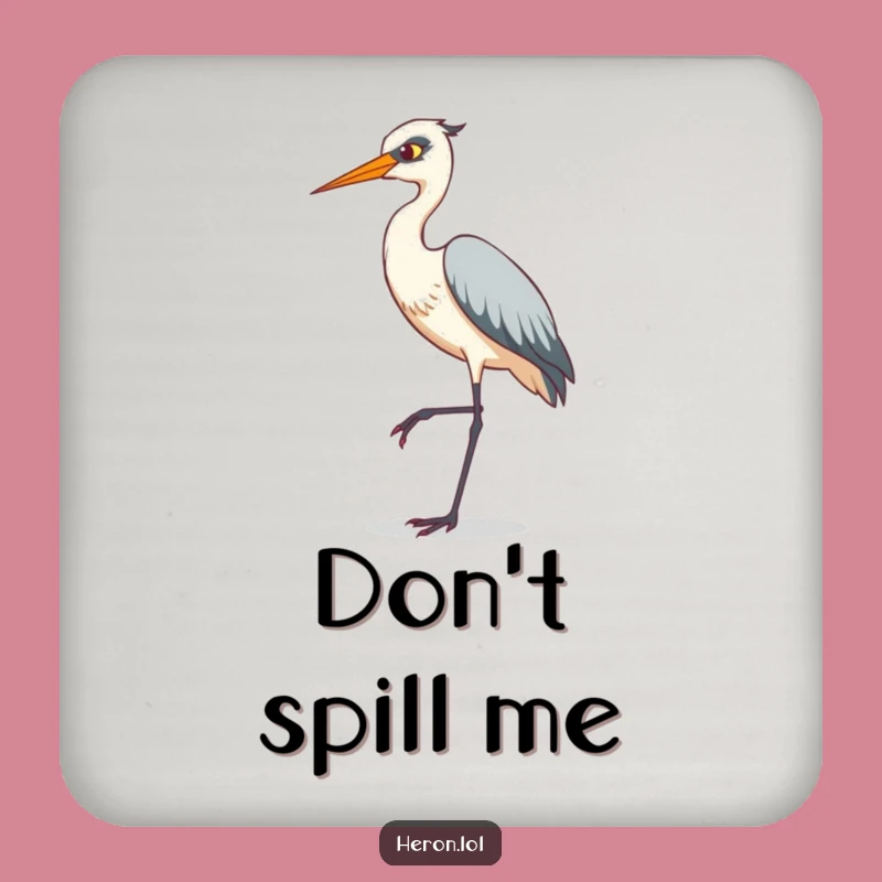 Funny Heron Coaster: Sip with Balance - Quirky Bird Drink Gift