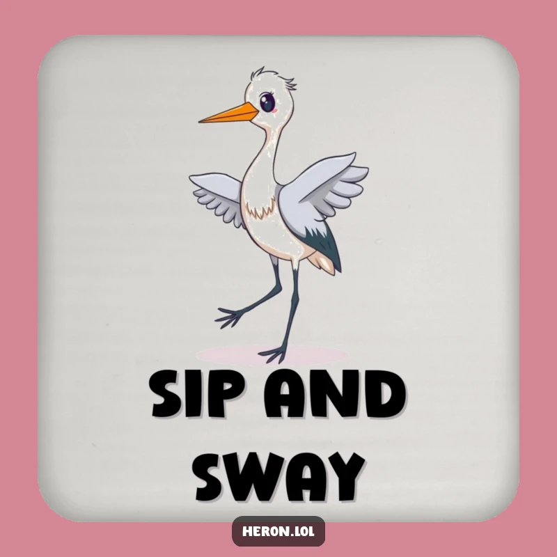 Funny Heron Dance Coaster Set: Protect Tables with Avian Antics