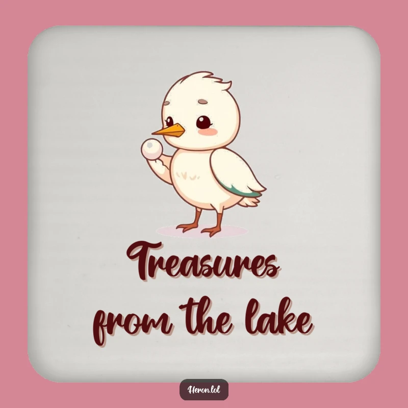 Funny Shy Heron Coaster: Protect Tables with Gentle Art