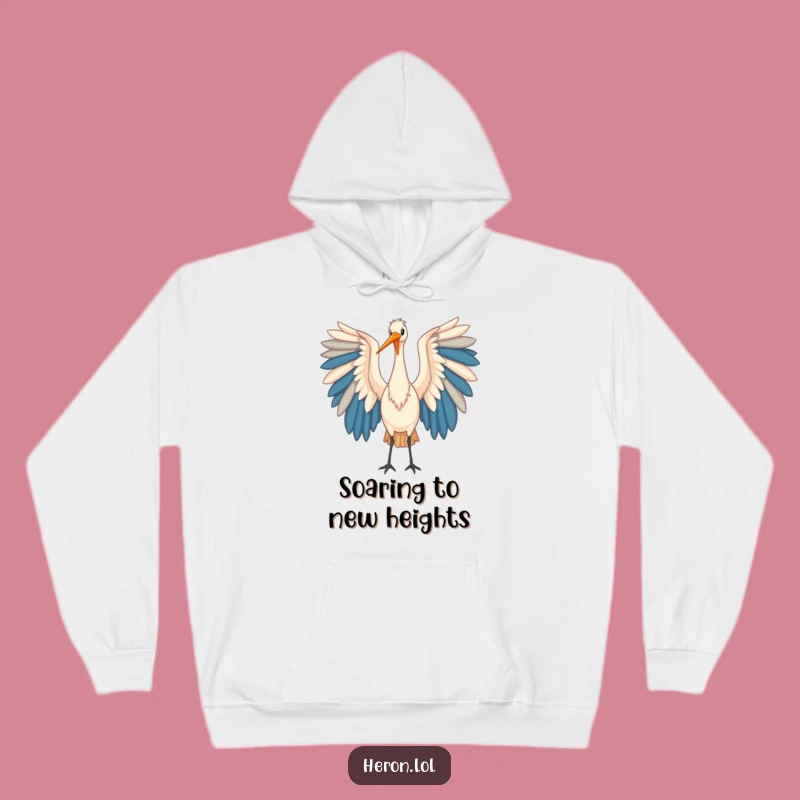 Cozy Funny Heron Hoodie: Warm Art of Elegant Wings, Perfect Colorful Gift