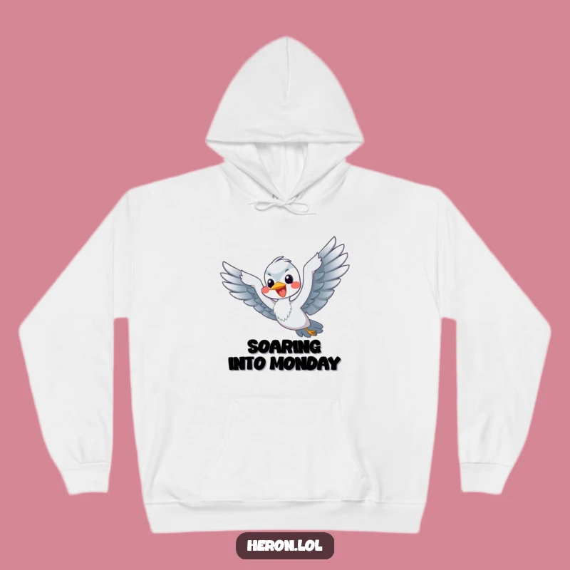 Funny Flying Heron Hoodie: Cozy & Comical Bird's Flight - Great Gift!