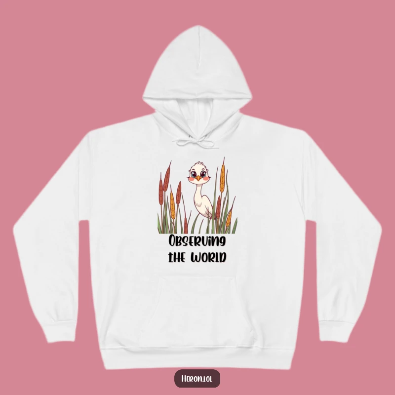 Funny Joyful Heron Hoodie: Cozy Curious Bird Apparel, Perfect Gift