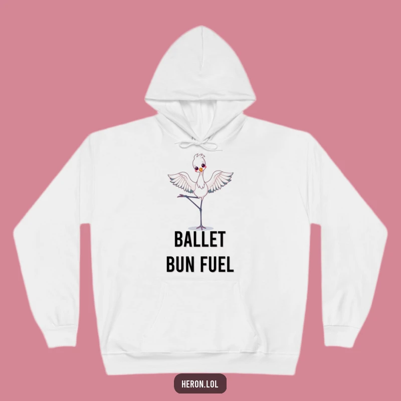 Funny Kawaii Heron Hoodie: Ballet Style, Cute & Cozy Humorous Gift