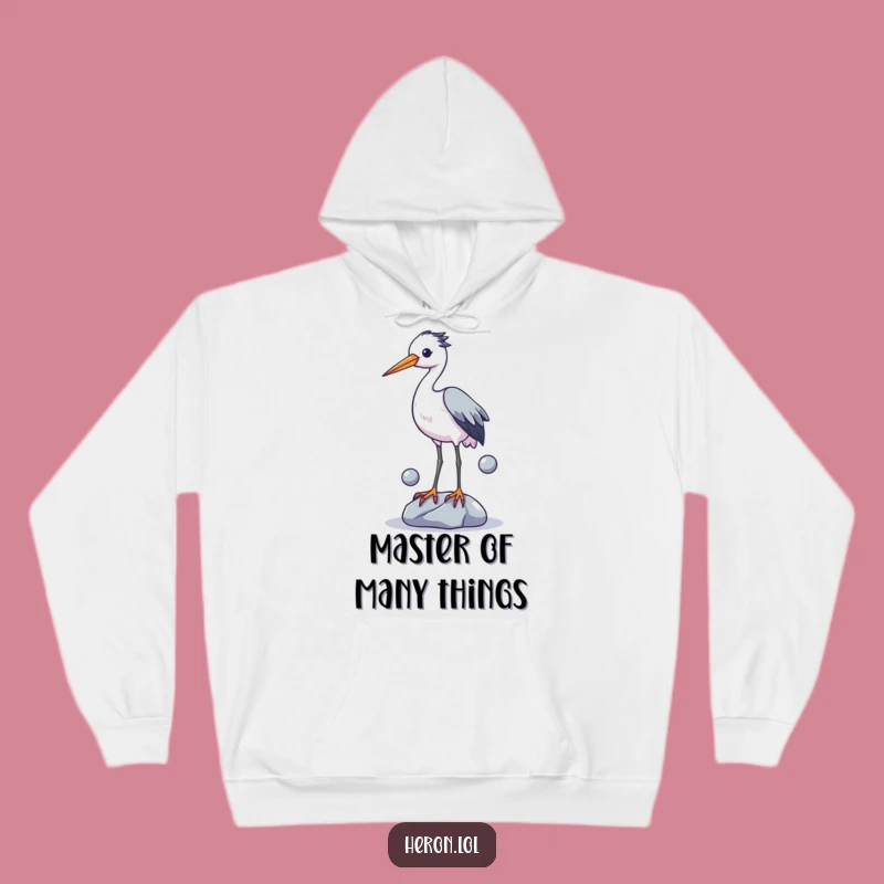 Funny Heron Juggling Hoodie: Cozy Up with This Hilarious Bird Design