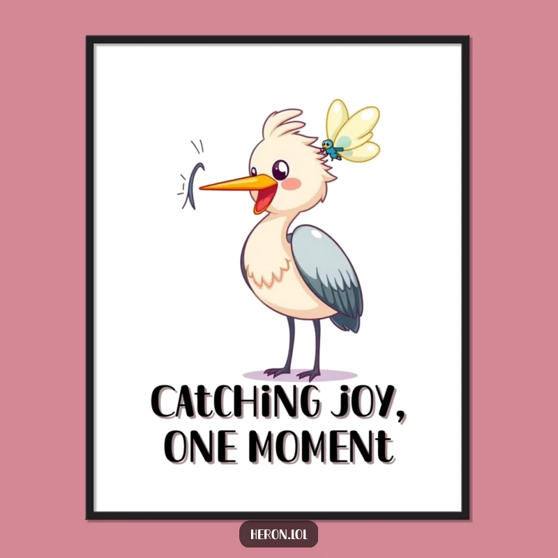 Free Printable Joyful Heron Art - Funny Downloadable Nature Decor!
