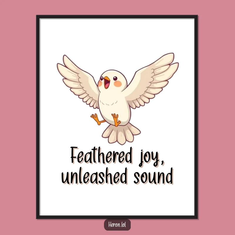 Funny Free Printable Bird Wall Art Download: Mid-Song Aerial Dancer