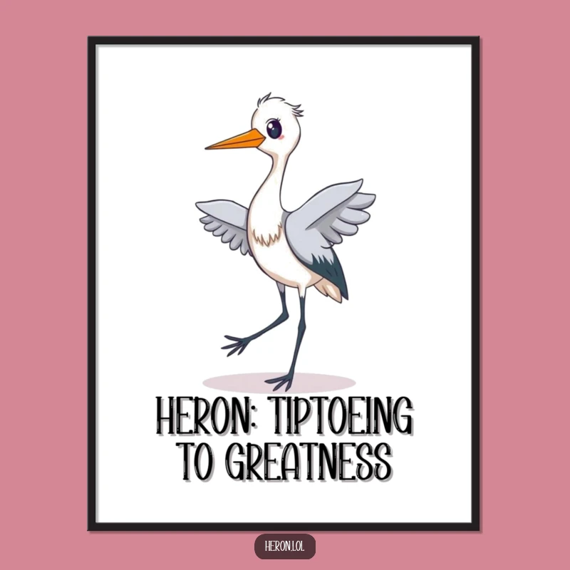 Funny Free Printable Heron Wall Art: Silly Dance Decor Downloadable