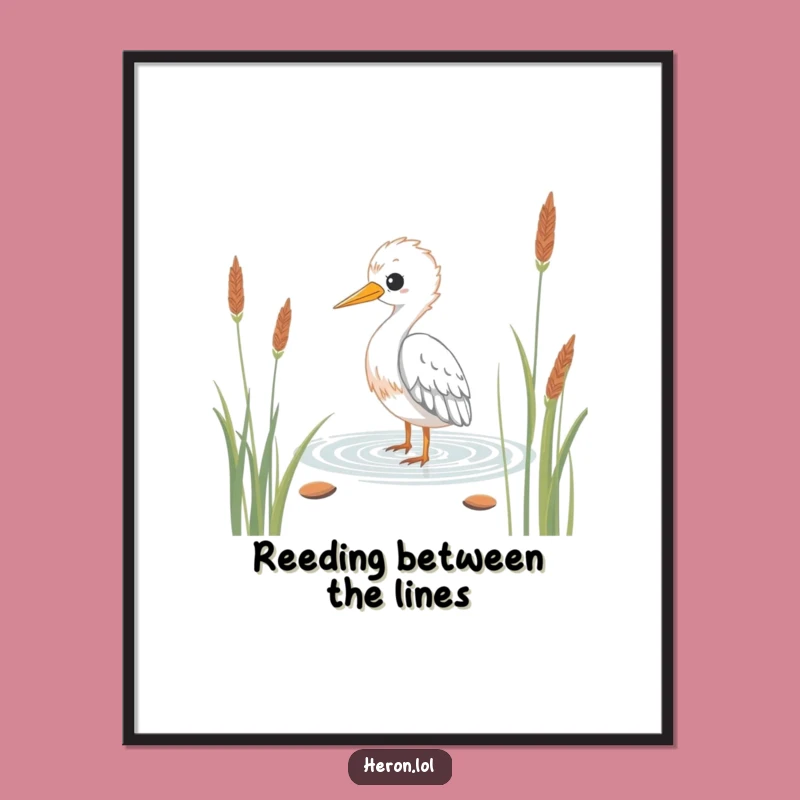 Funny Free Printable Wall Art: Serene Heron Wading for Tranquil Room Decor