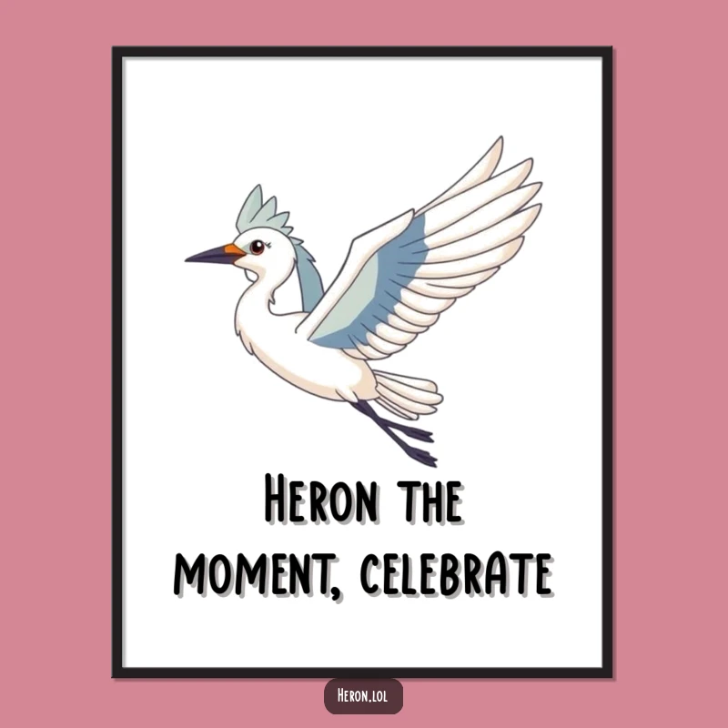Free Printable Wall Art: Funny Heron's Gentle Breeze, Downloadable Art for Your Home