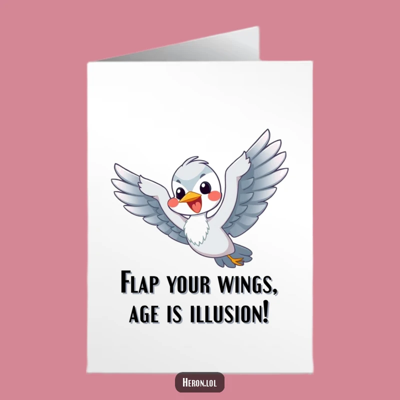 Free Printable Funny Heron Birthday Card: Flappy Fliers & Birthday Wishes Downloadable Greeting