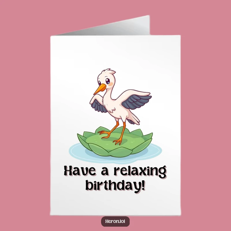 Free Printable Birthday Heron Card: Funny Downloadable Gift