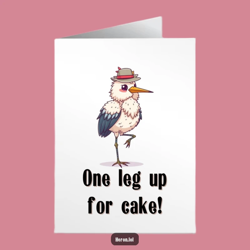Funny Free Printable Birthday Card: Elegant Heron - Hilarious Downloadable Gift for a Sophisticated Pal!